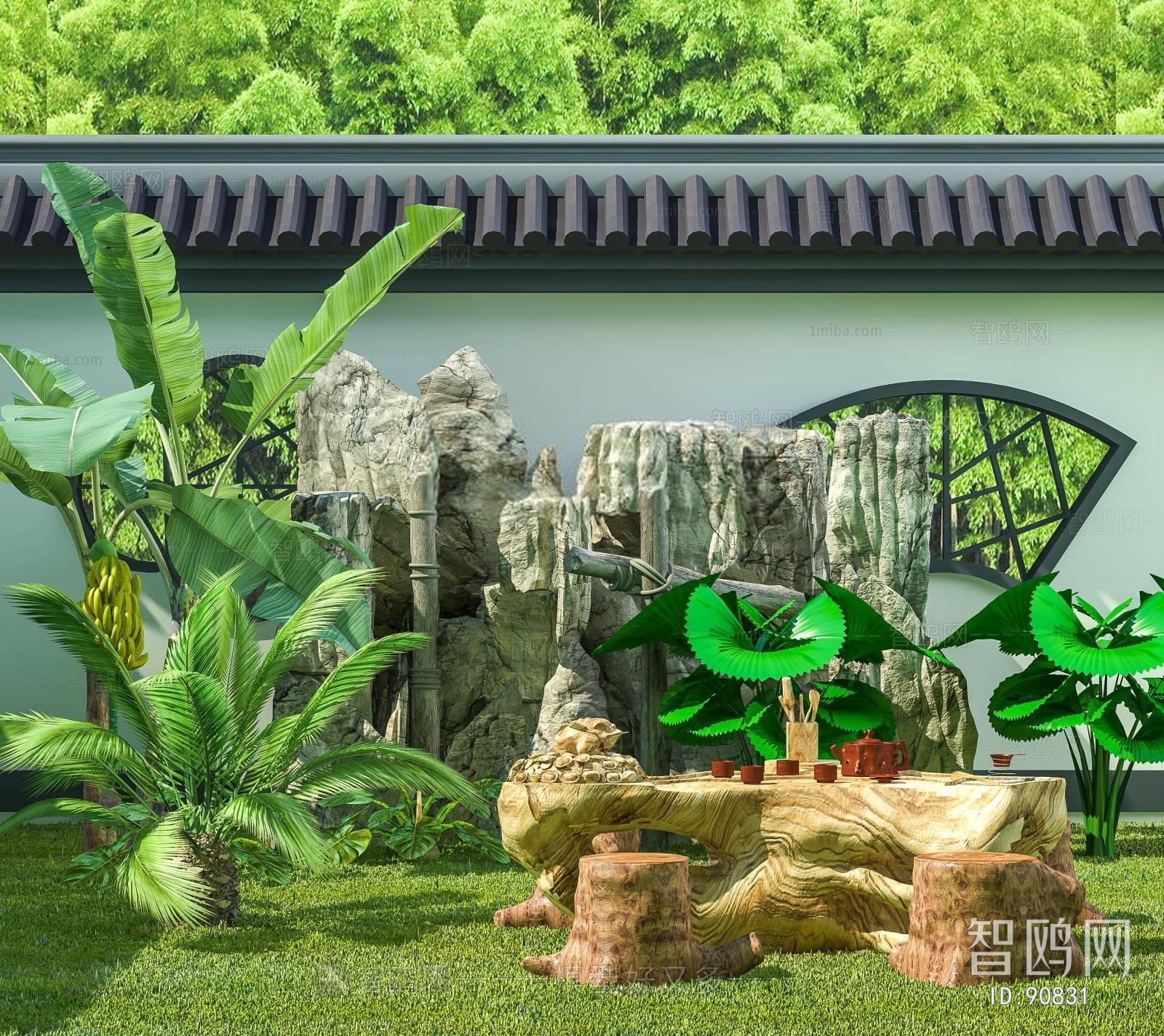 New Chinese Style Courtyard/landscape