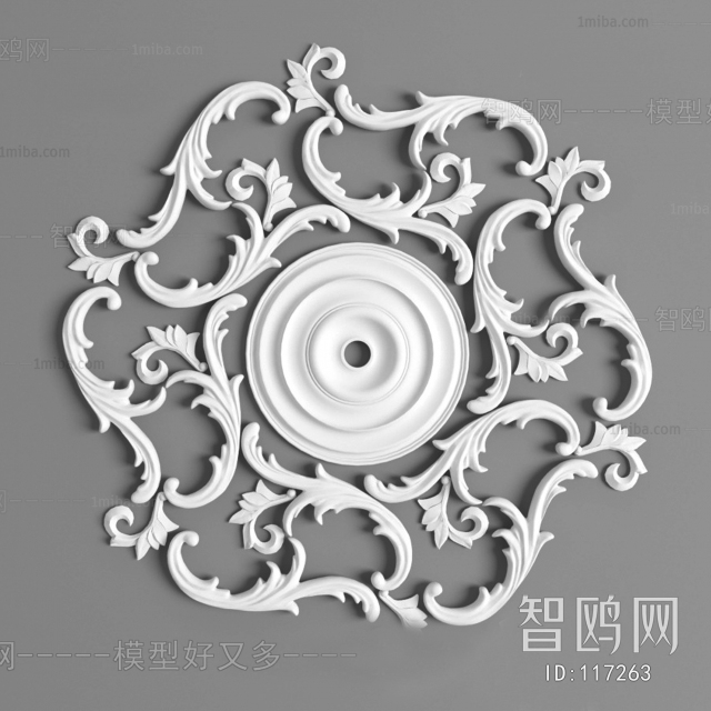 European Style Plaster Carved Top Plate