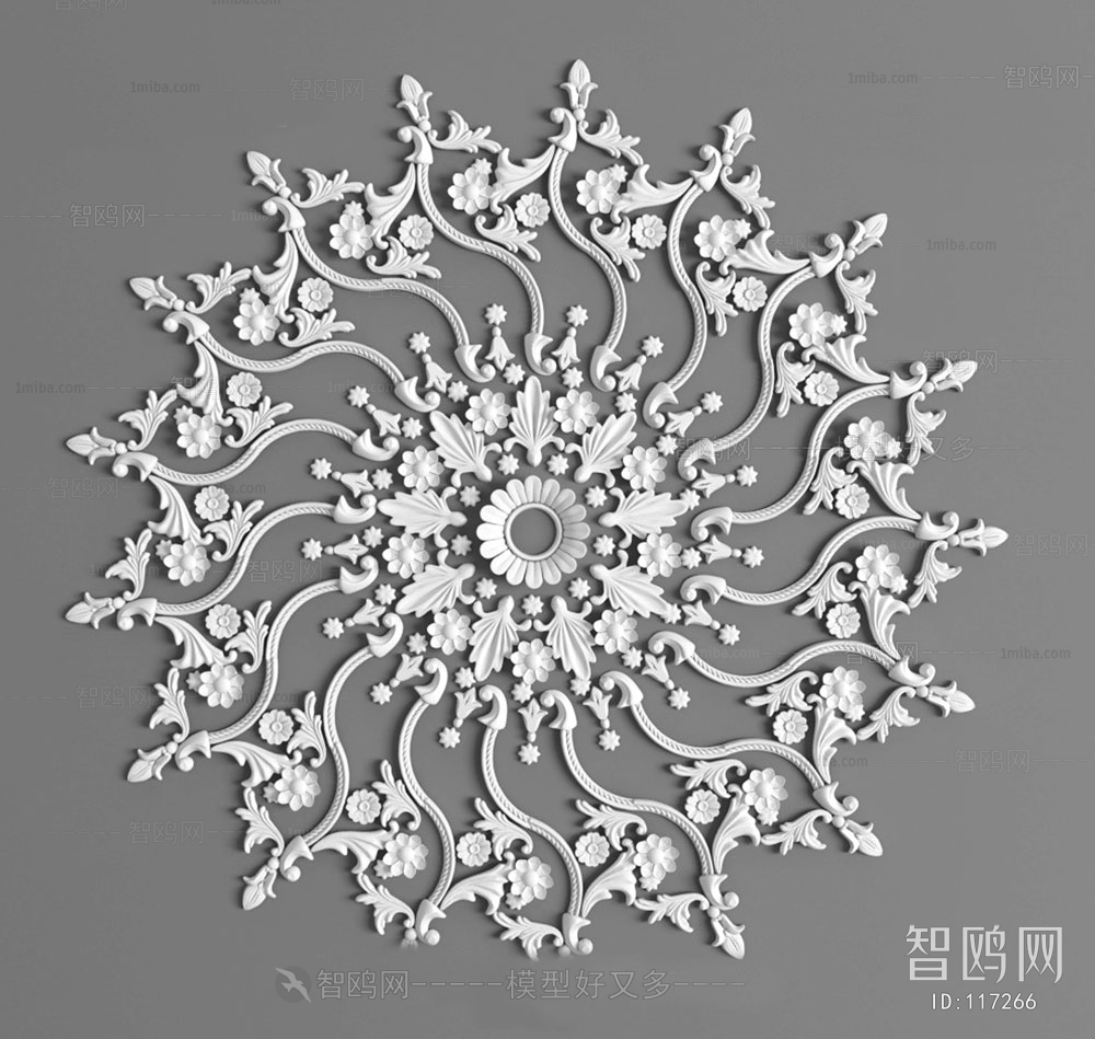 European Style Plaster Carved Top Plate