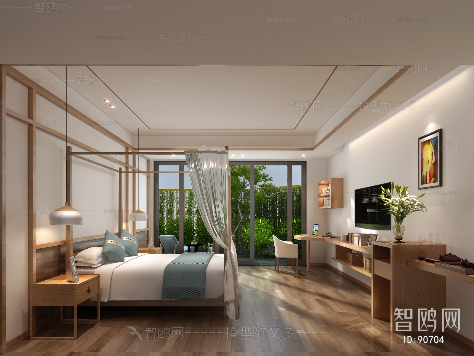 New Chinese Style Bedroom