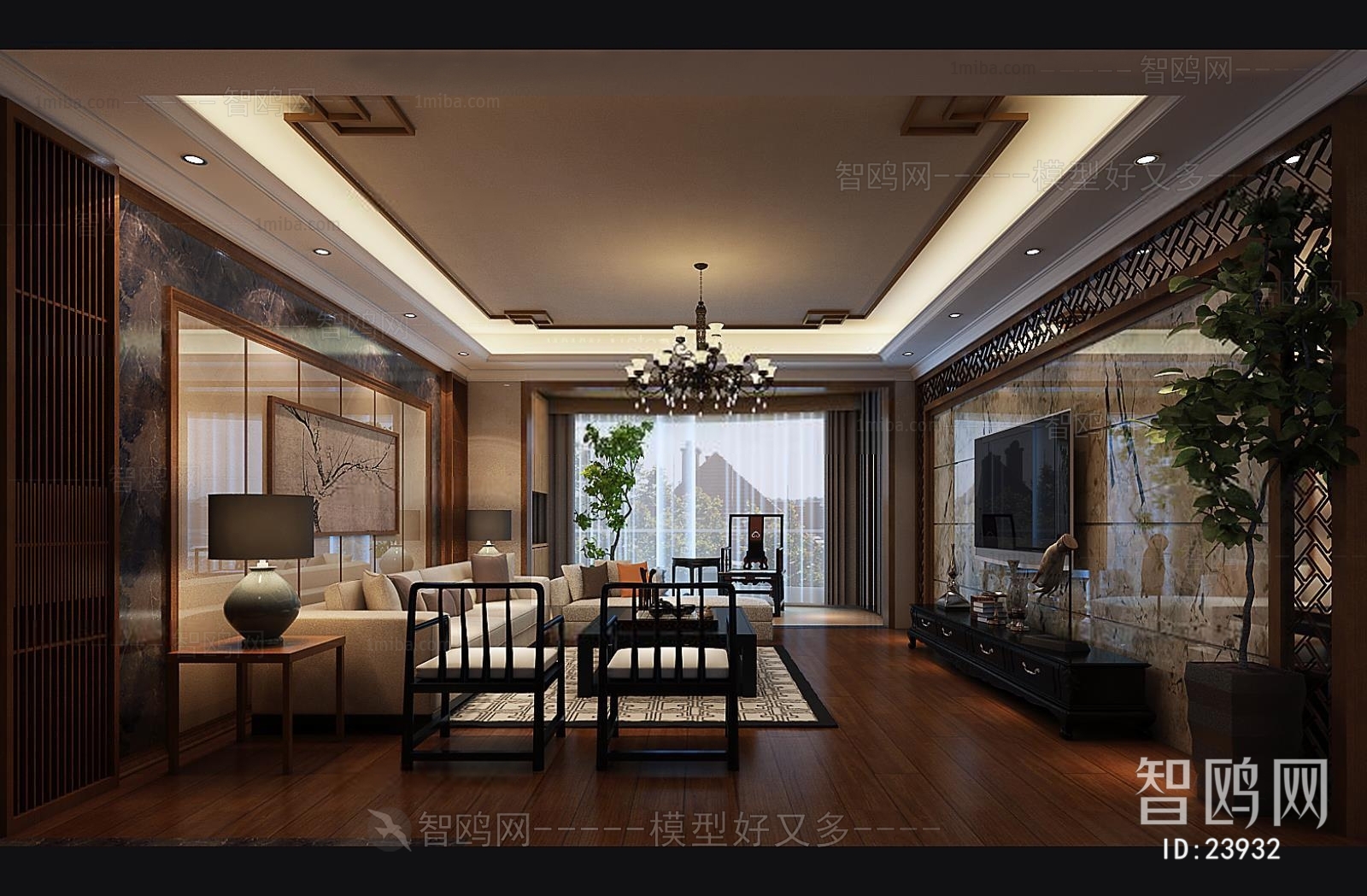 New Chinese Style A Living Room