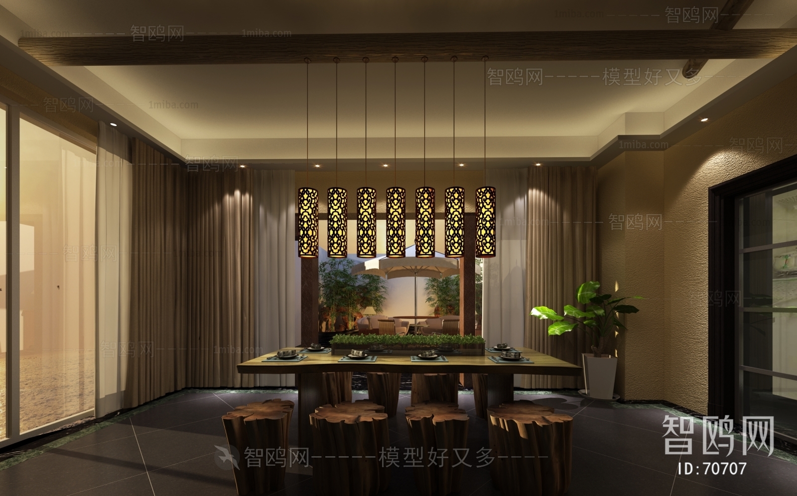 New Chinese Style Dining Room