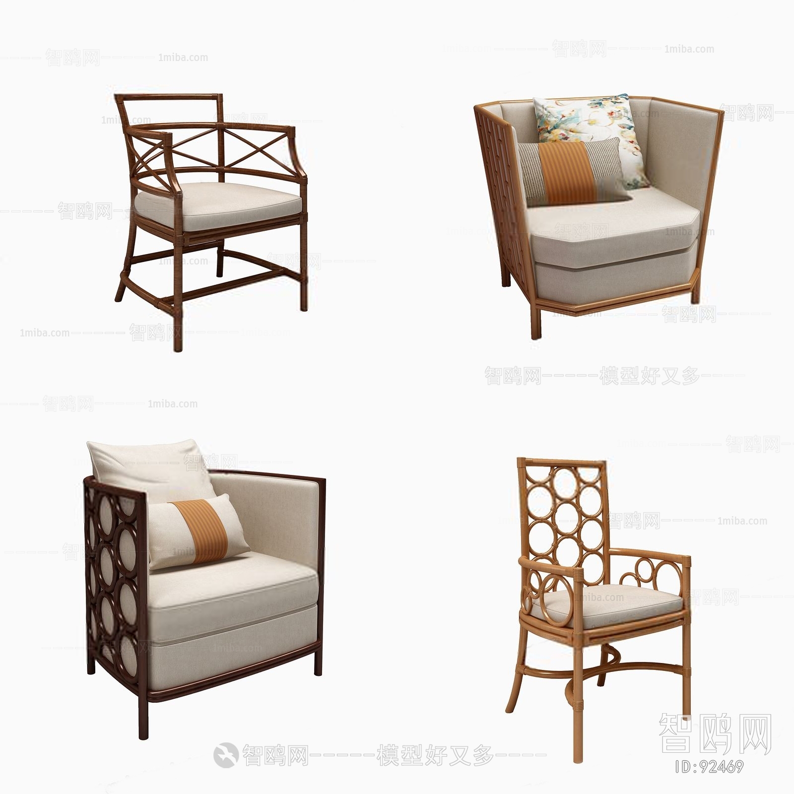 新中式休闲椅单人沙发