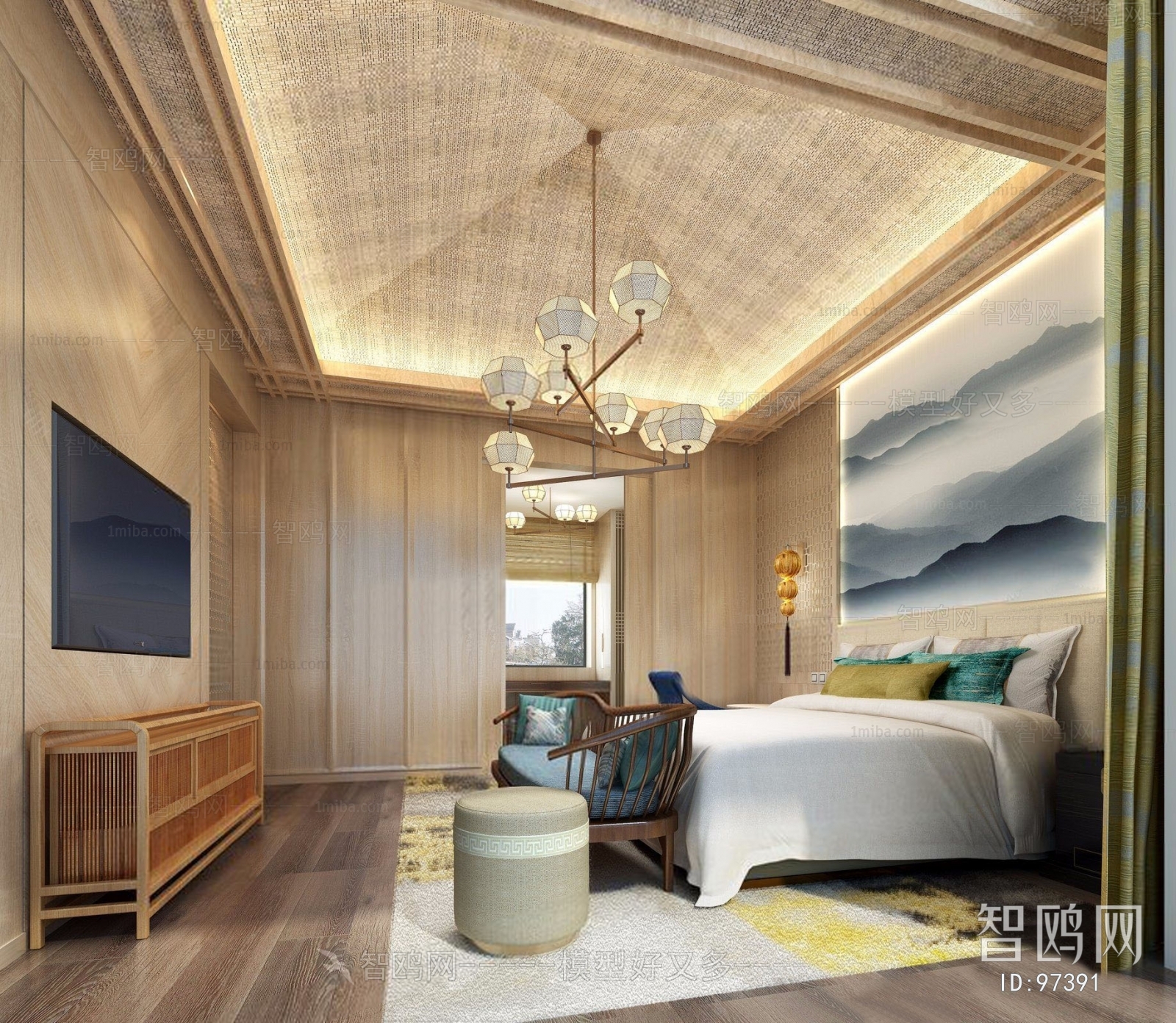 New Chinese Style Bedroom