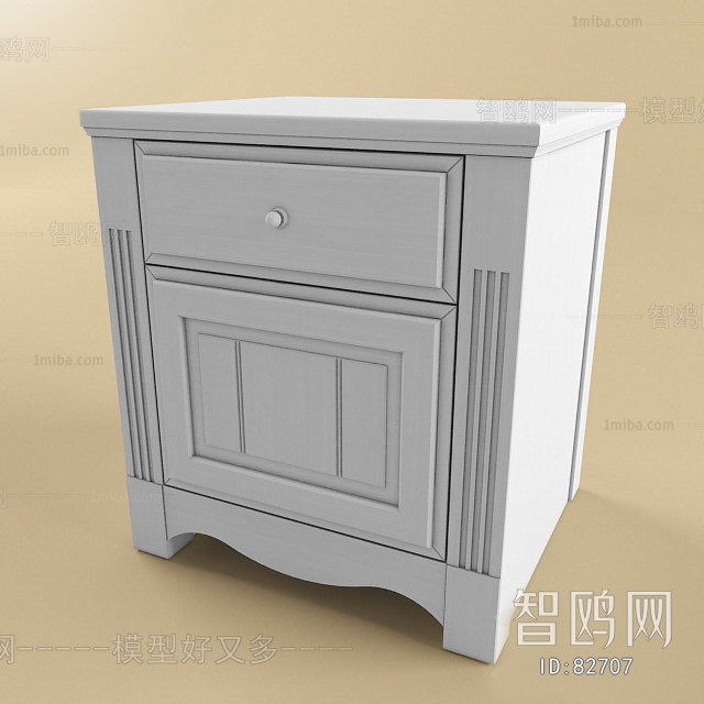 Simple European Style Bedside Cupboard