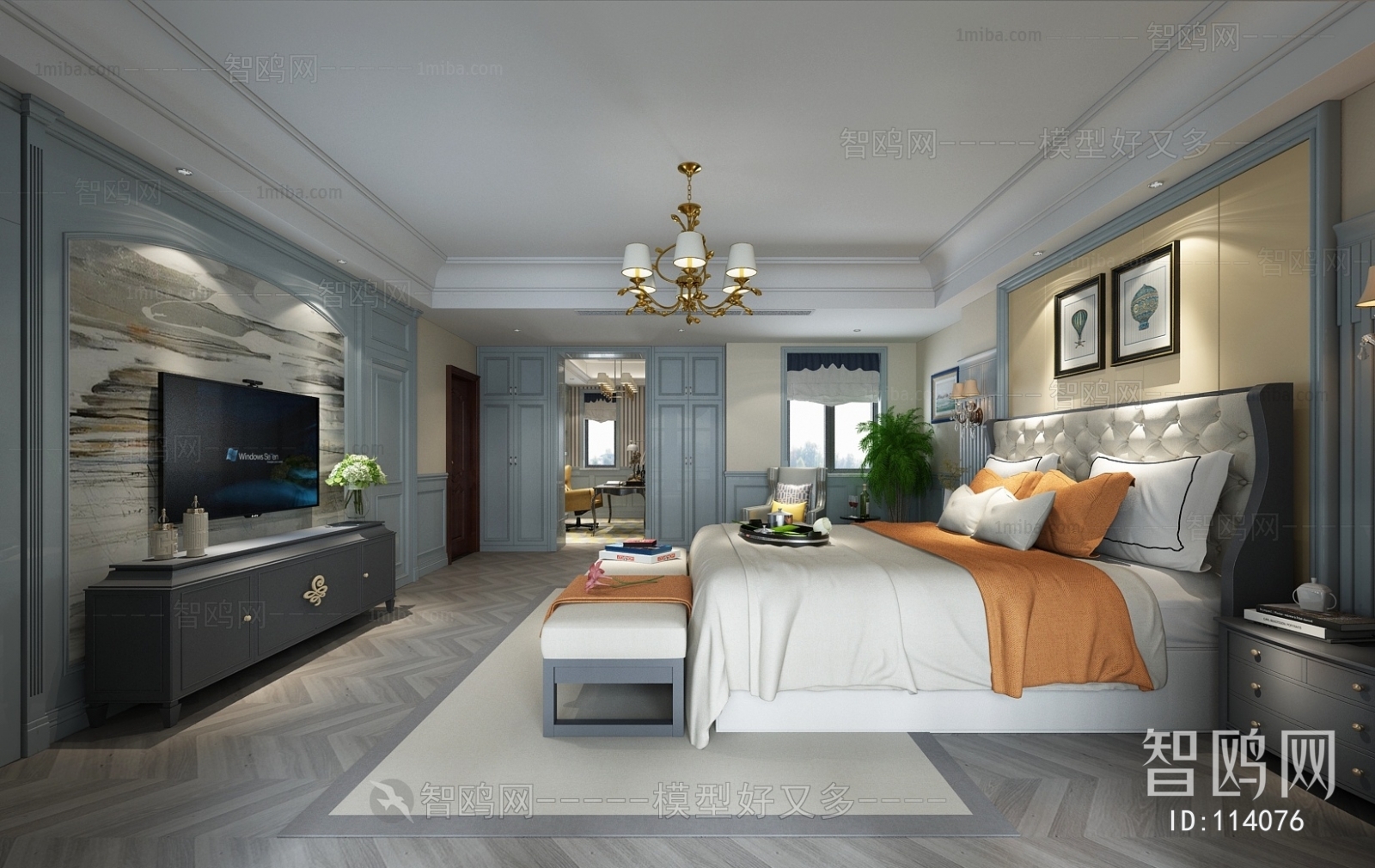 Simple European Style Bedroom