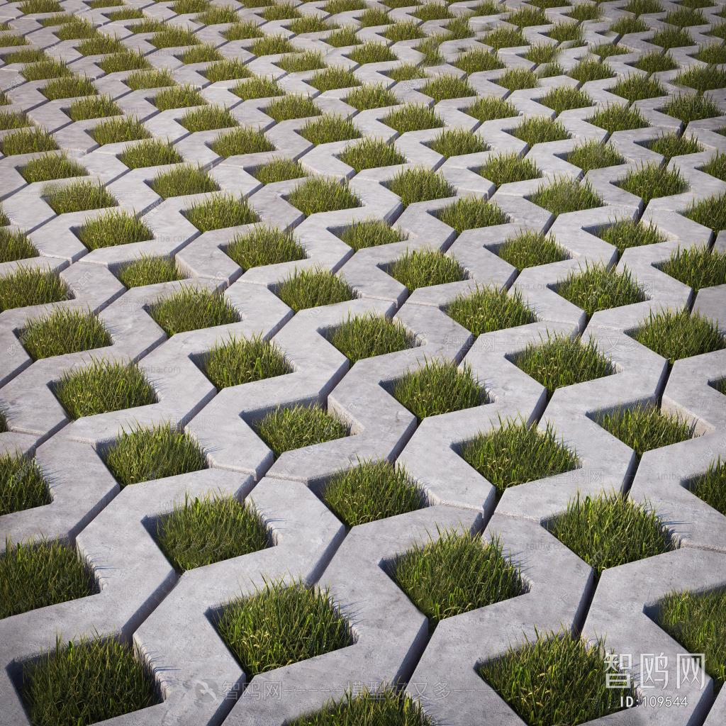 现代草坪地面广场砖