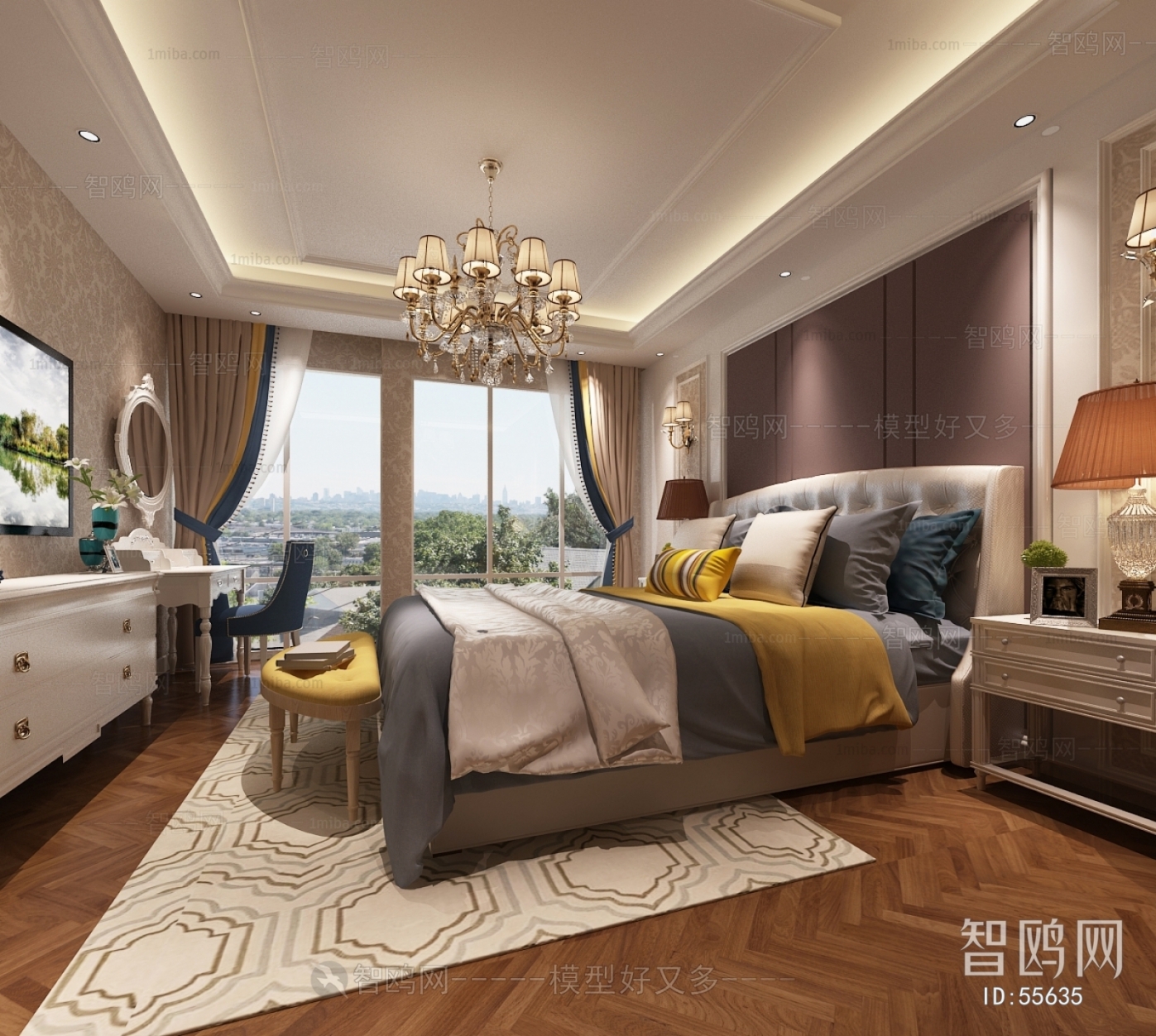 Simple European Style Bedroom