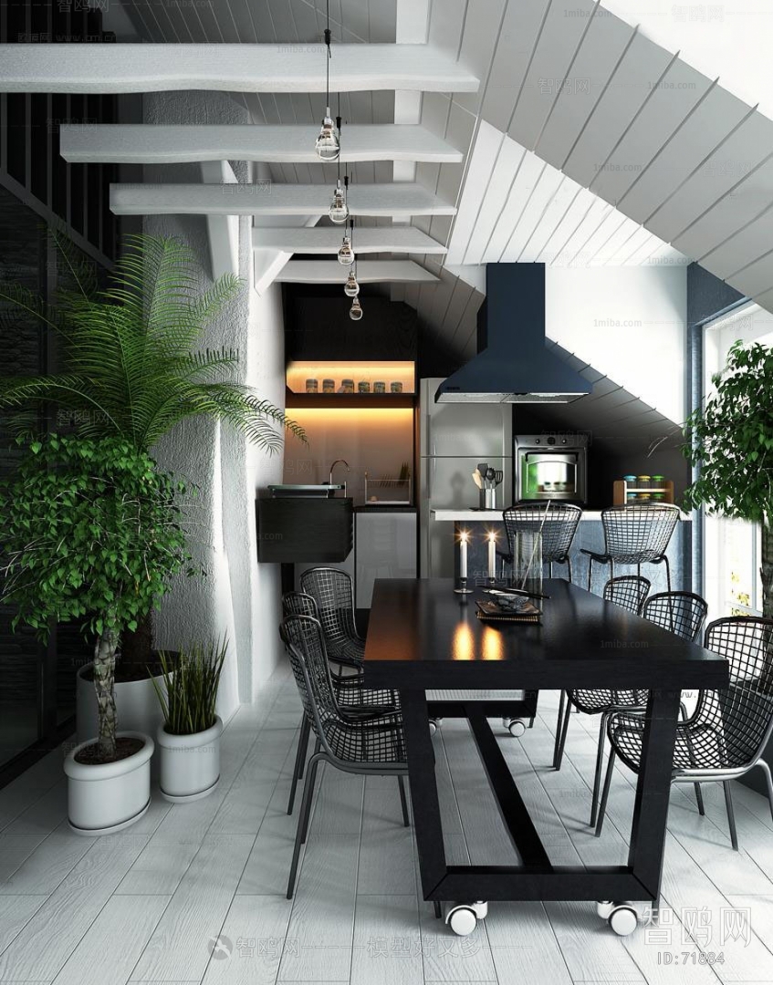 Industrial Style Dining Room