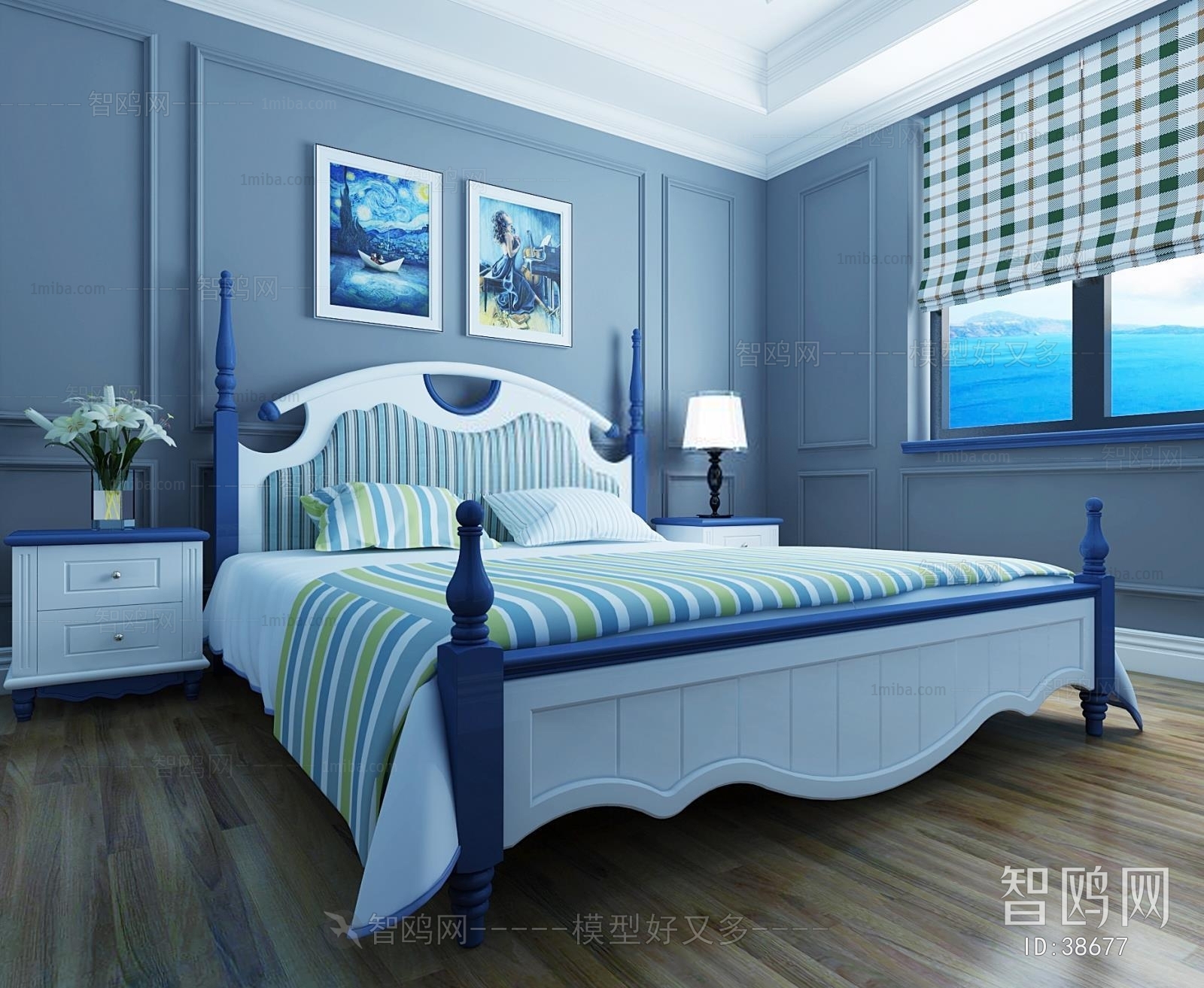 Mediterranean Style Idyllic Style Double Bed