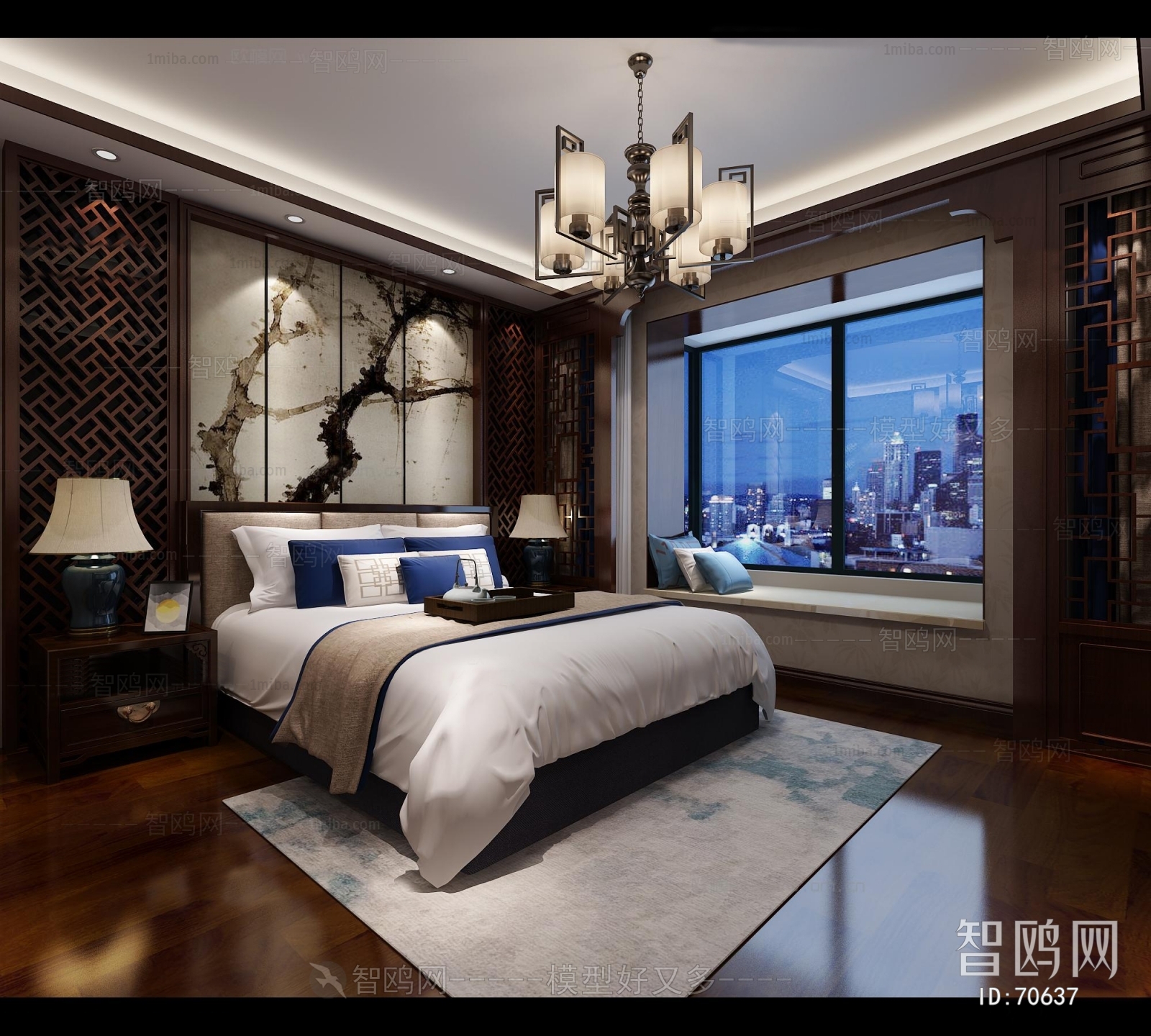 New Chinese Style Bedroom