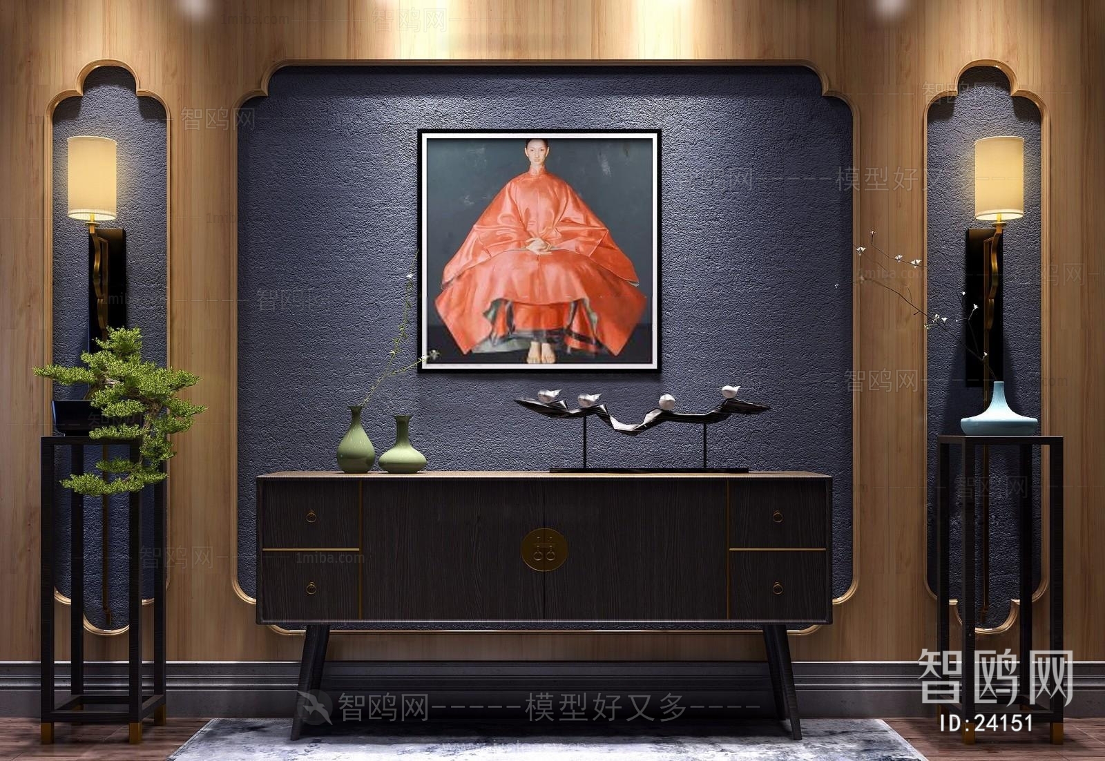 New Chinese Style TV Cabinet