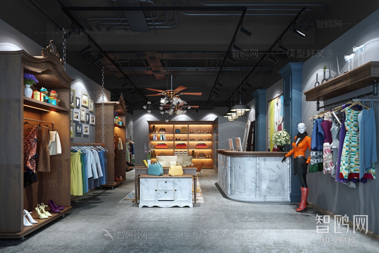 Industrial Style Simple European Style Clothing Store