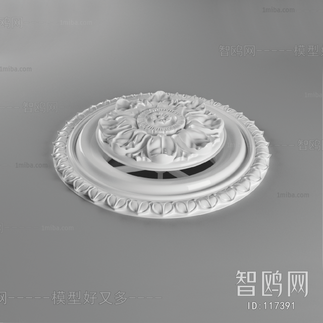 European Style Plaster Carved Top Plate