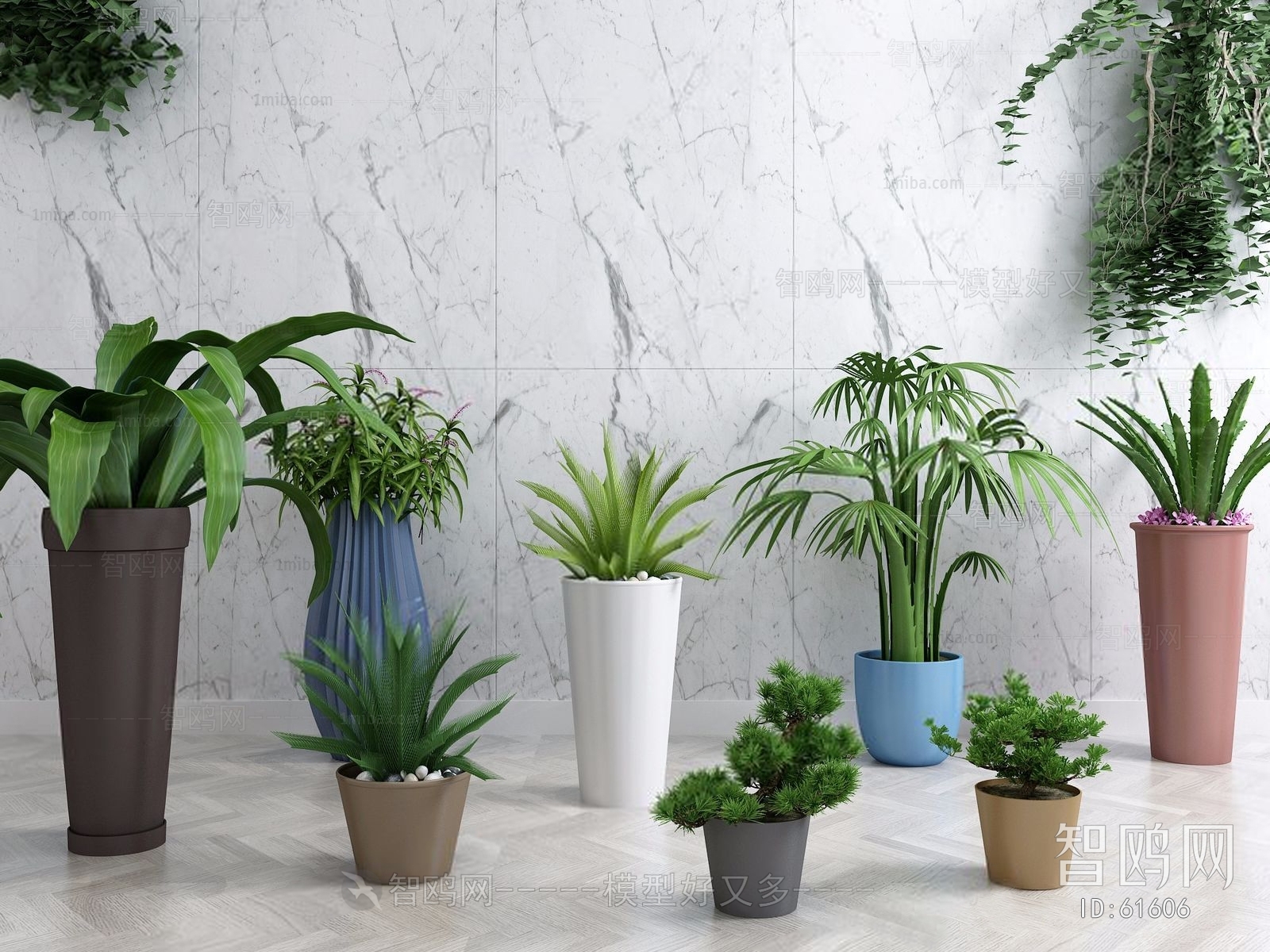 Modern Potted Green Plant