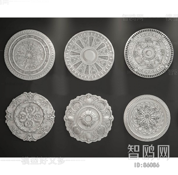 European Style Plaster Carved Top Plate