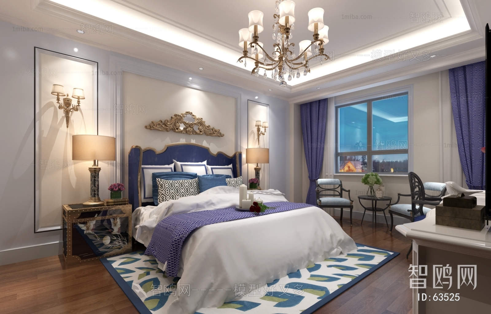 Simple European Style Bedroom