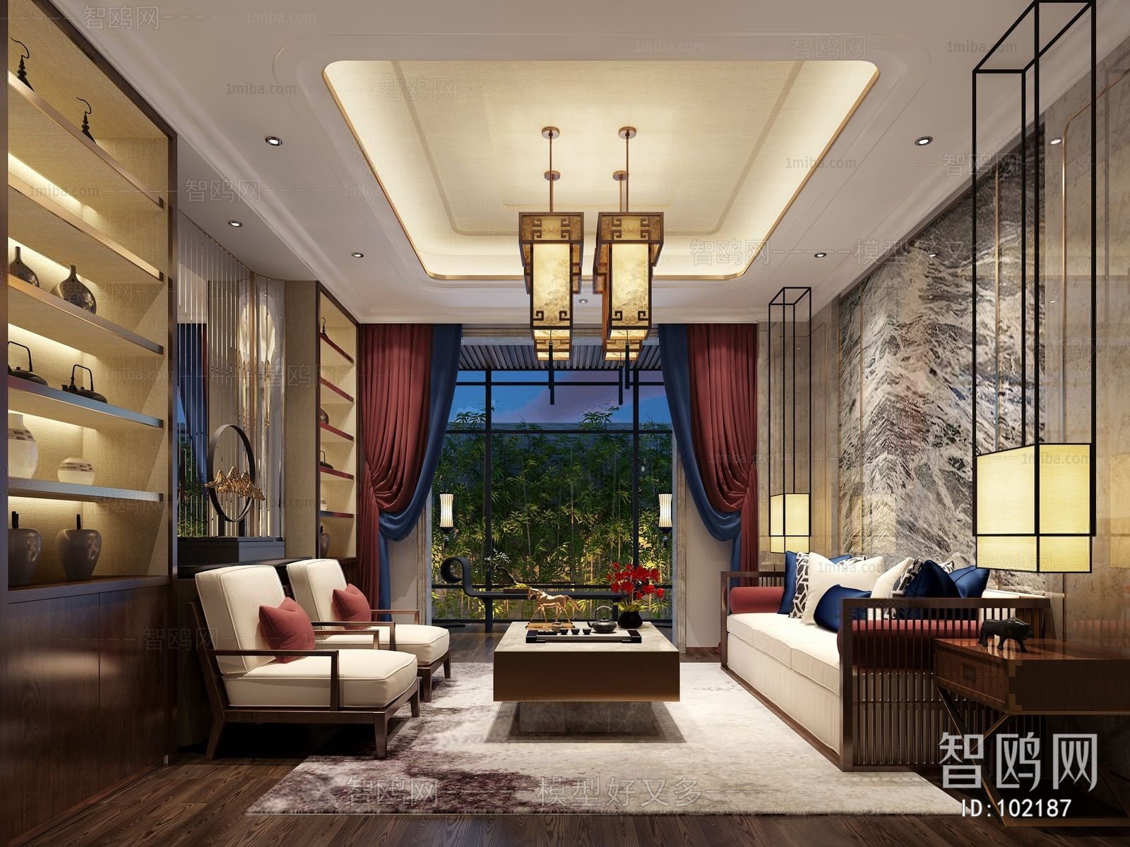 New Chinese Style A Living Room