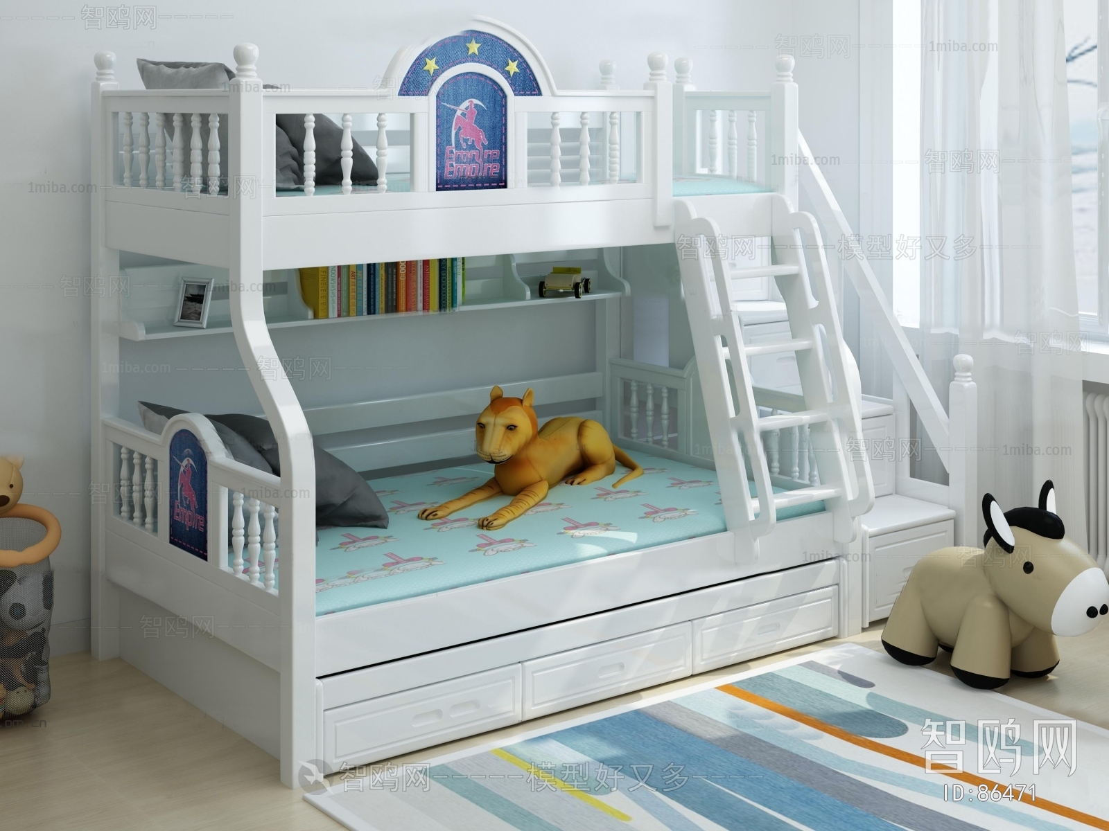 Simple European Style Bunk Bed