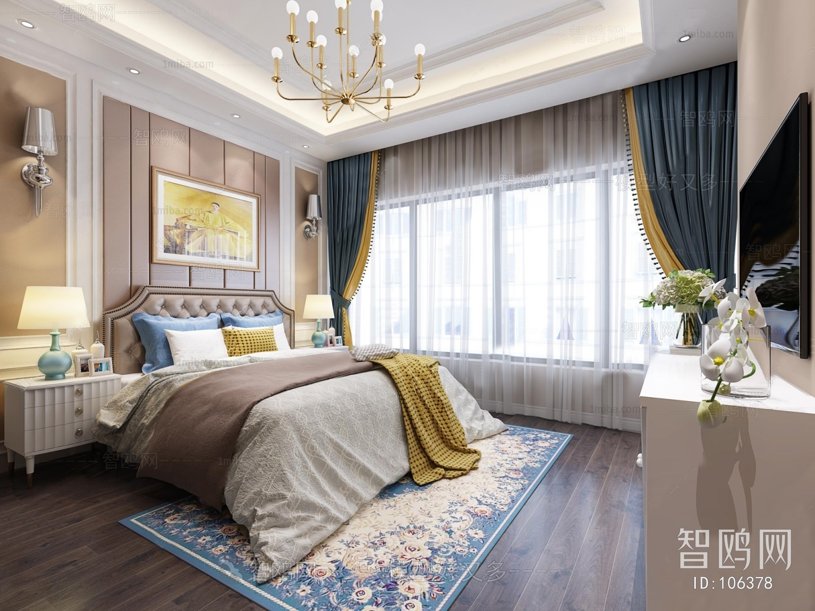 Simple European Style Bedroom