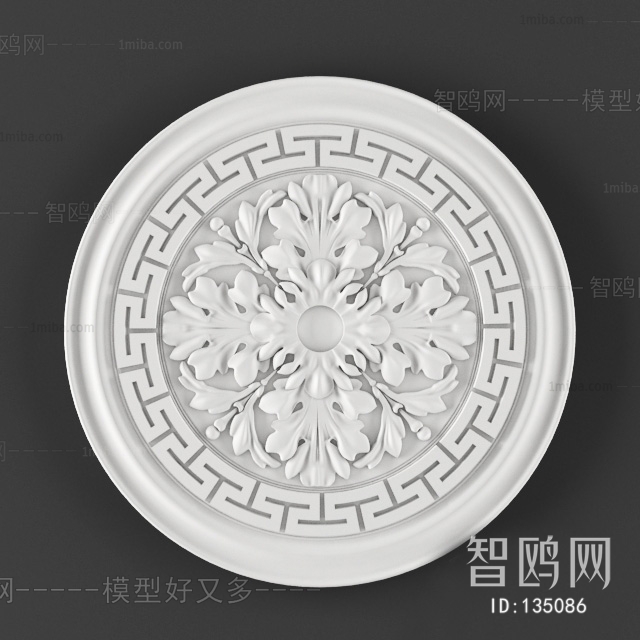 European Style Plaster Carved Top Plate