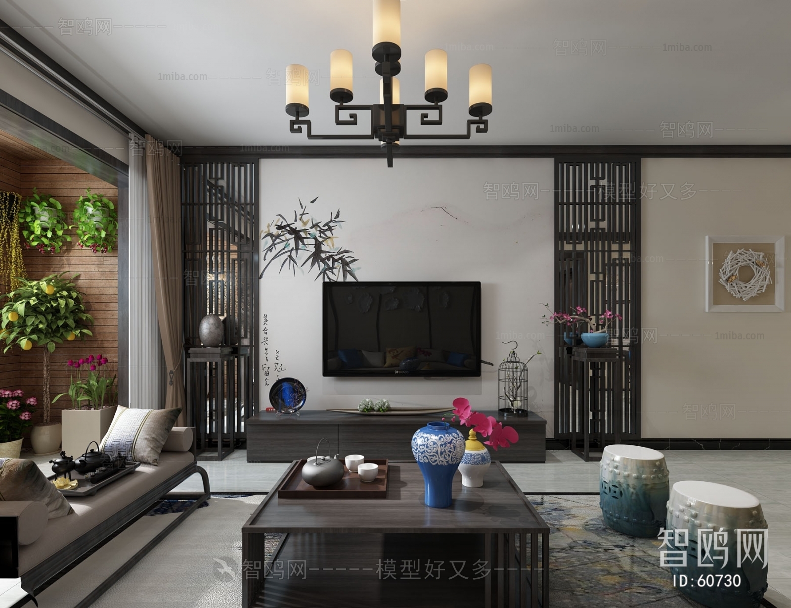 New Chinese Style A Living Room