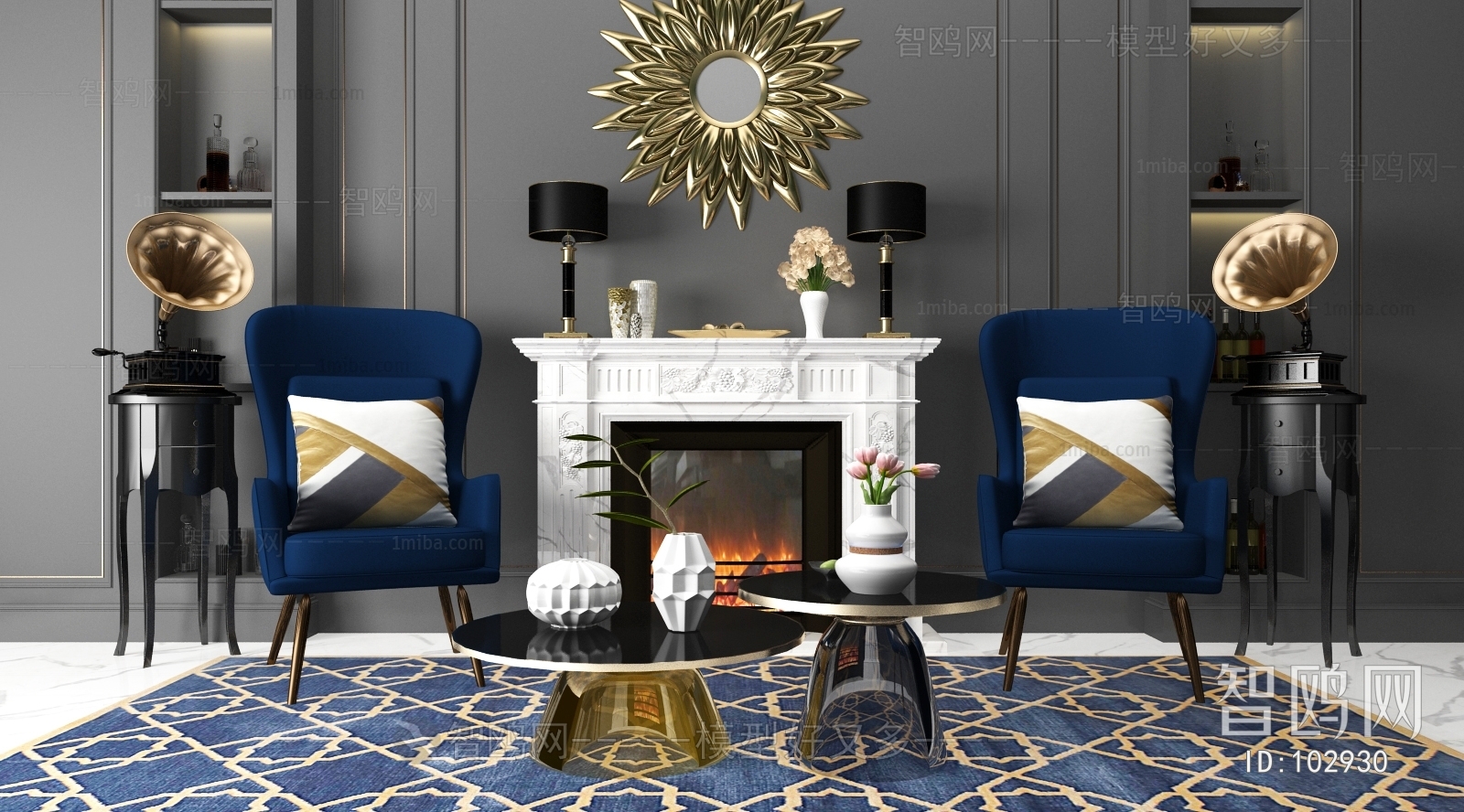 Post Modern Style Fireplace