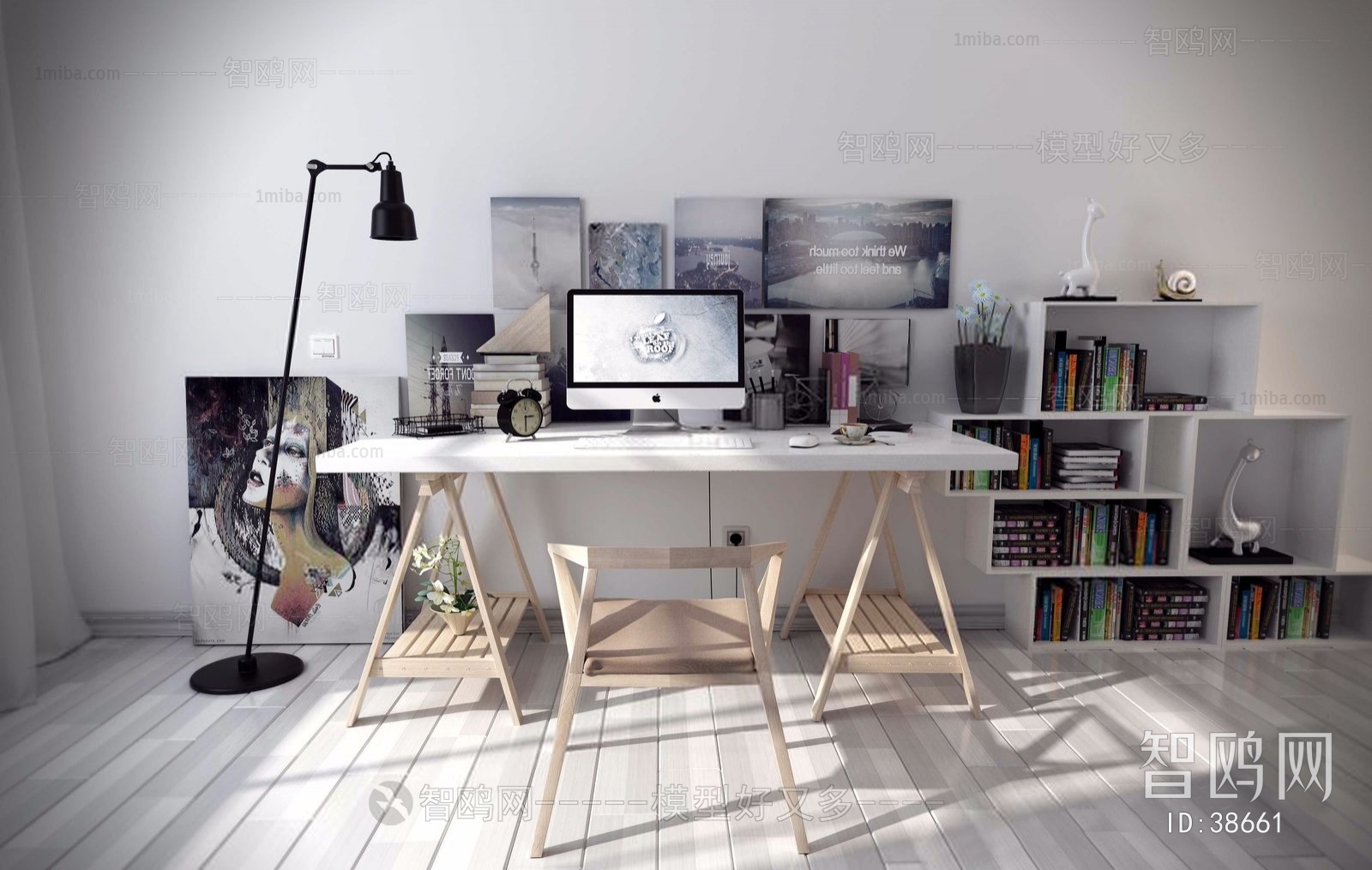 Nordic Style Computer Desk And Chair