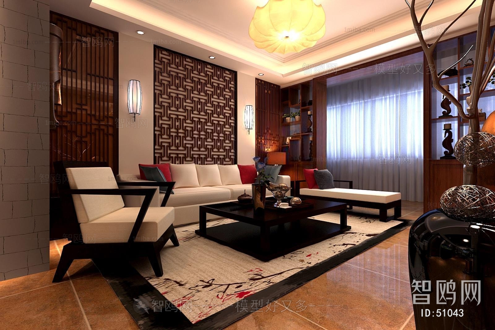 New Chinese Style A Living Room