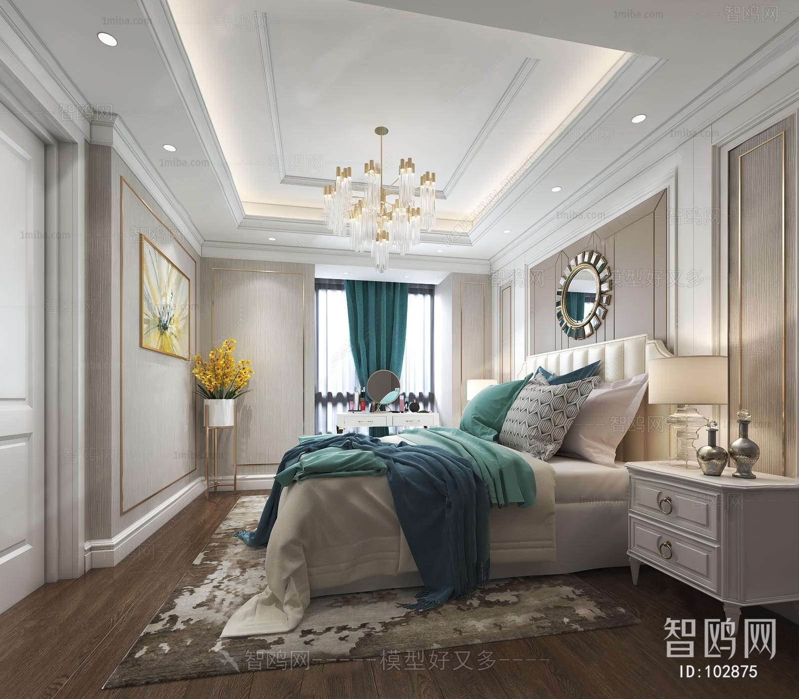 Simple European Style Bedroom