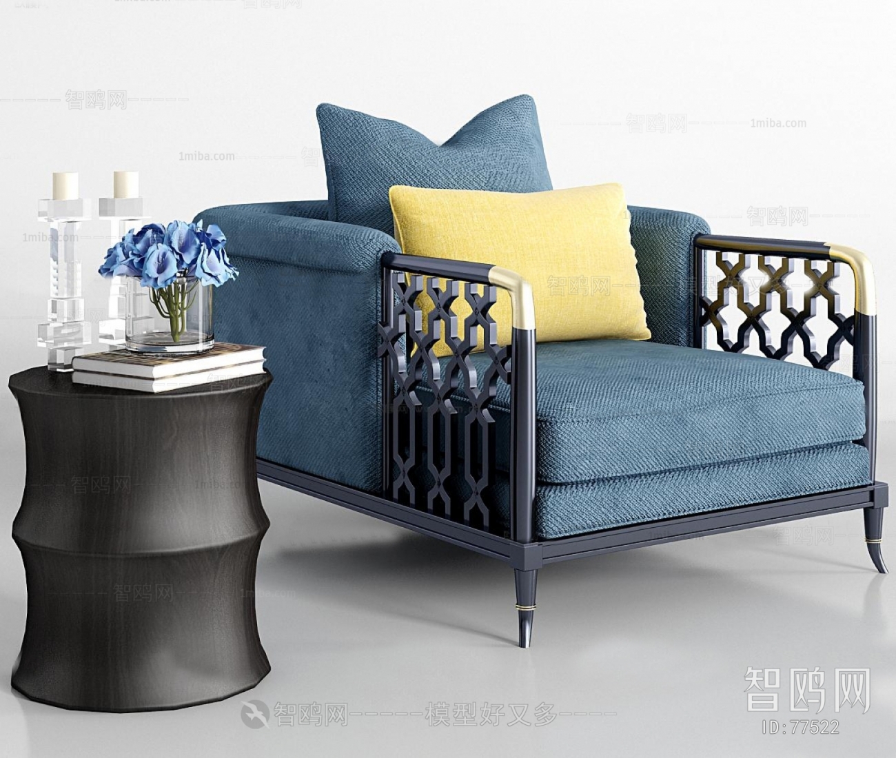 New Chinese Style Single Sofa