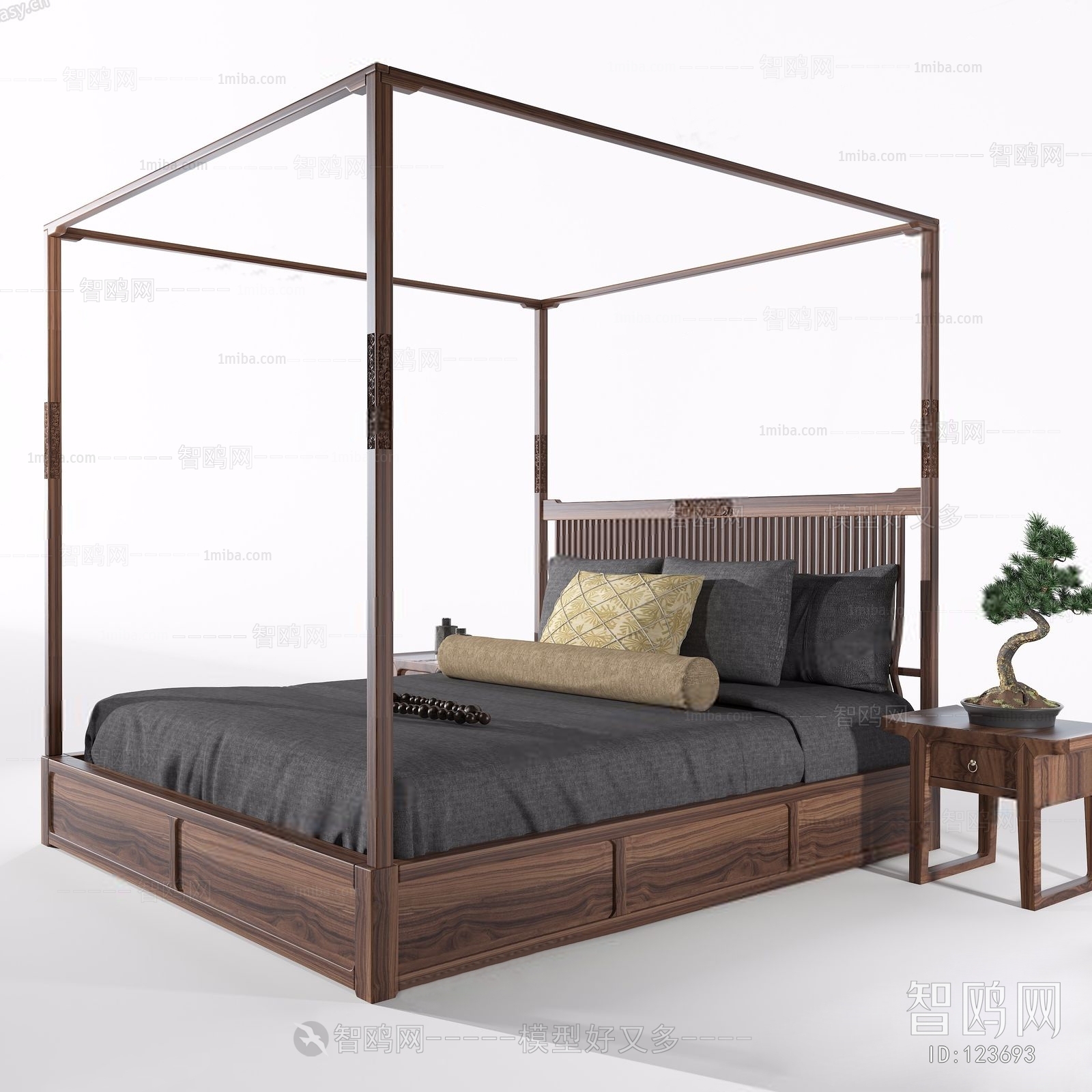 New Chinese Style Double Bed