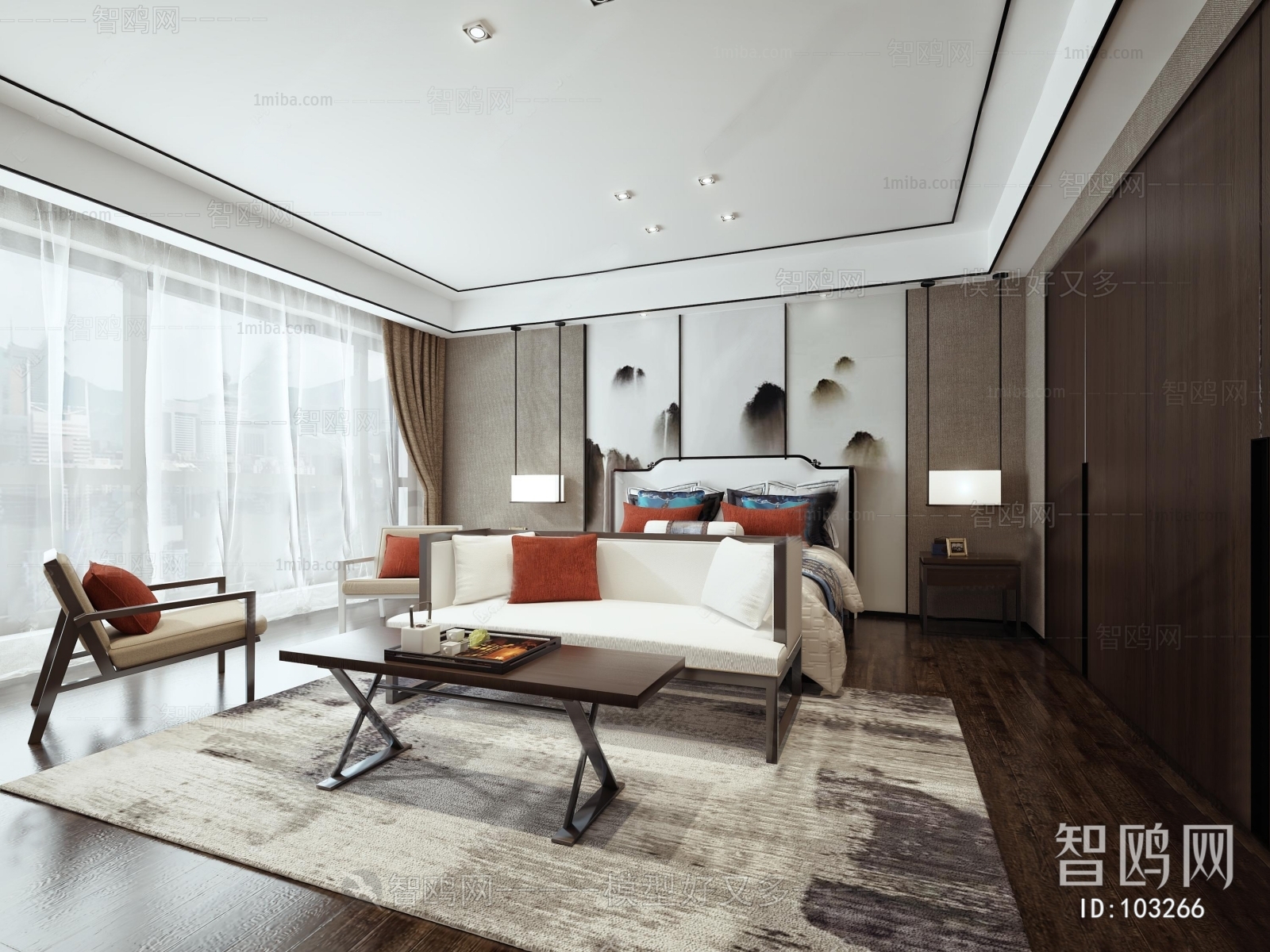 New Chinese Style Bedroom