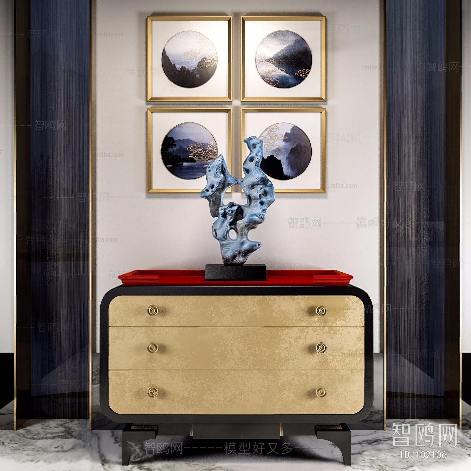 New Chinese Style Side Cabinet/Entrance Cabinet