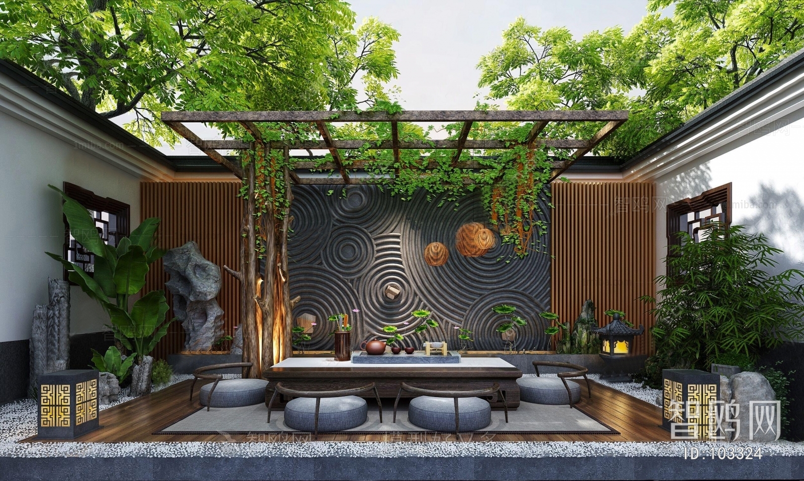 New Chinese Style Courtyard/landscape