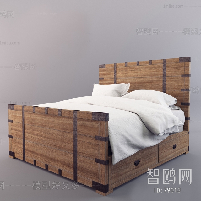 Industrial Style Double Bed