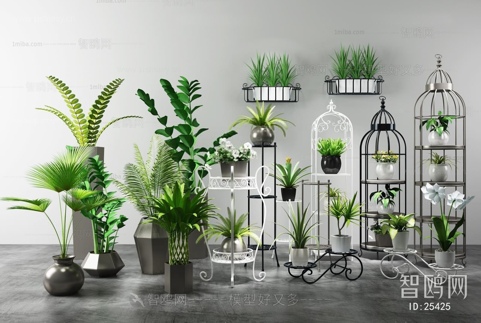 Modern Idyllic Style Potted Green Plant