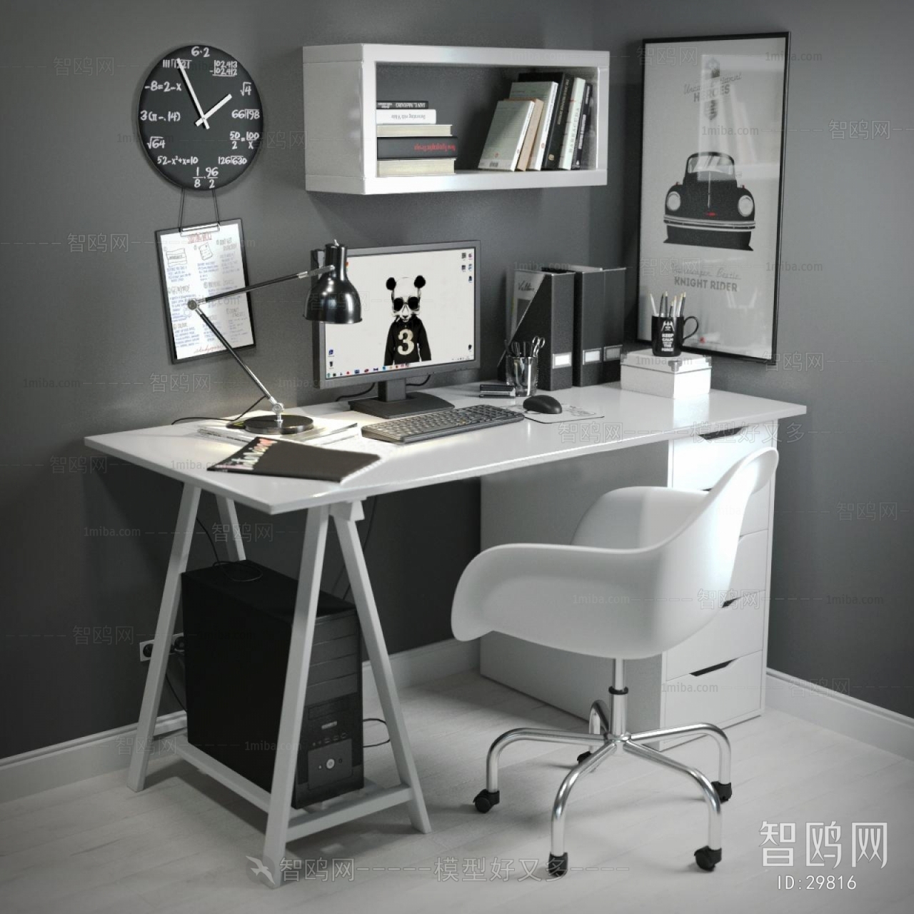 Nordic Style Computer Desk And Chair