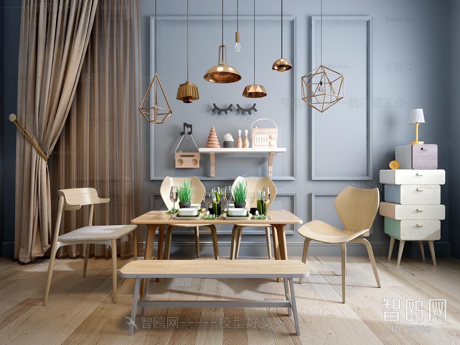 Modern Nordic Style Dining Table And Chairs