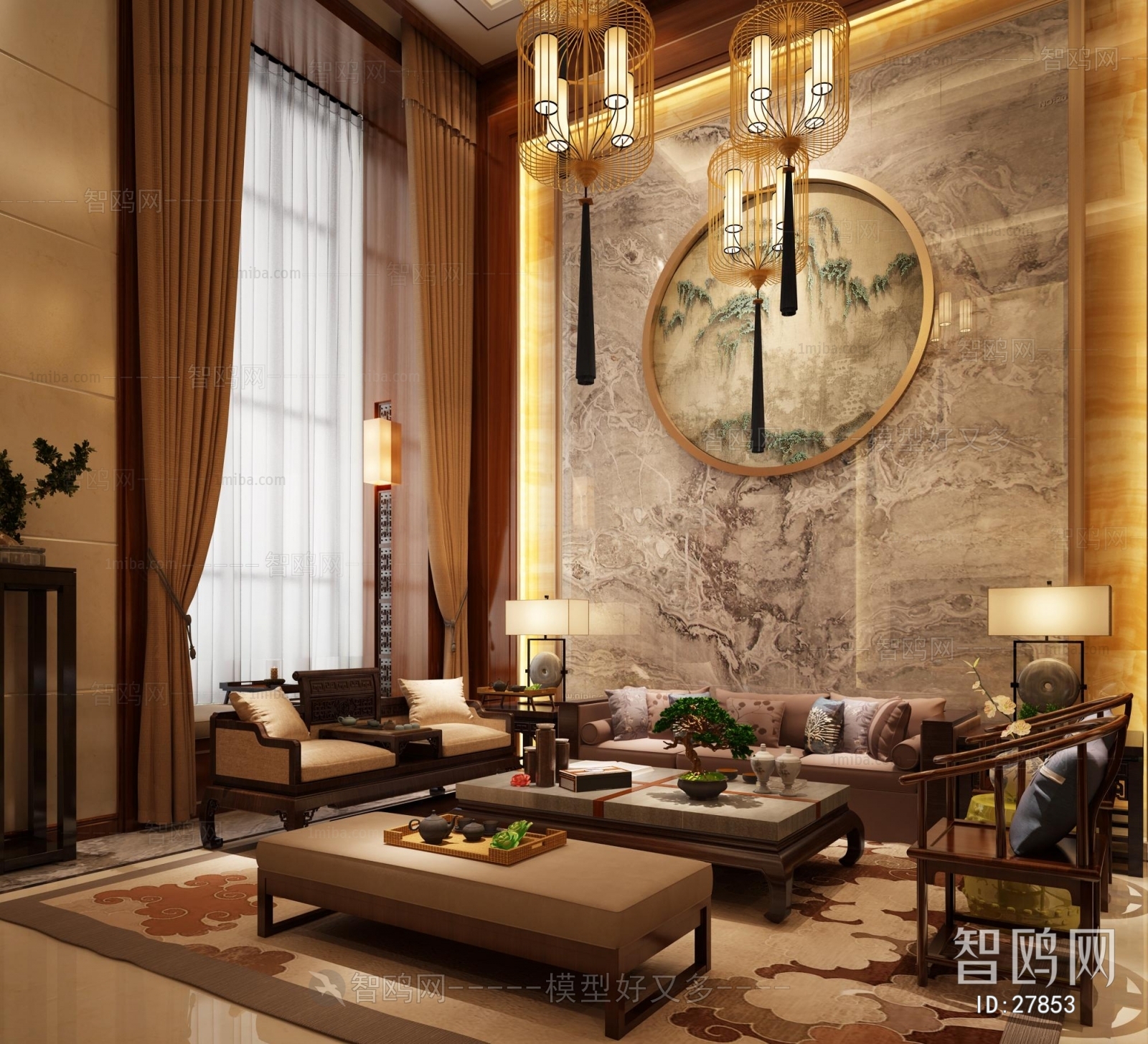 New Chinese Style A Living Room