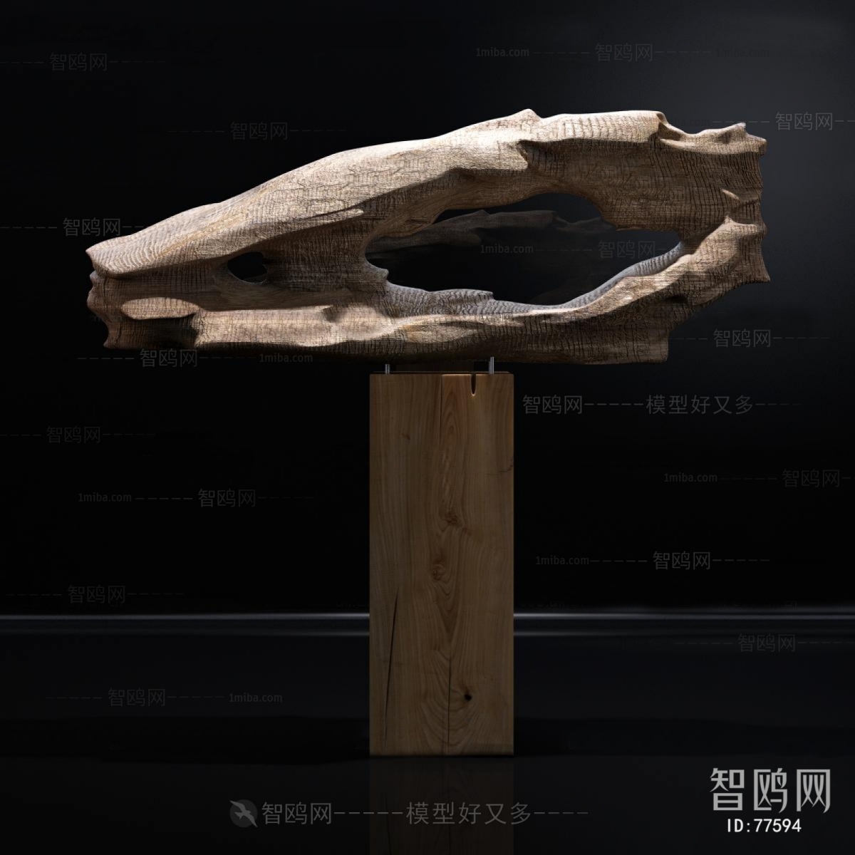 新中式乡村朽木根雕摆件