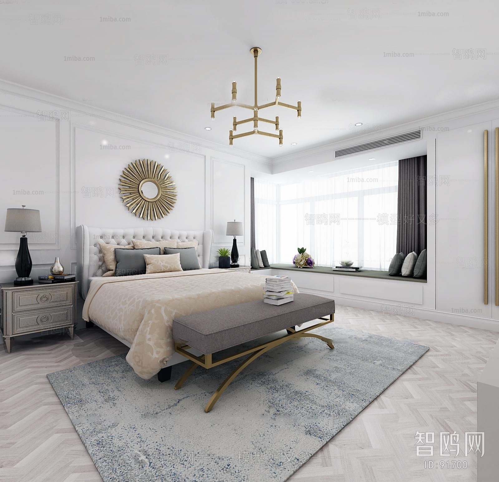 Simple European Style Bedroom