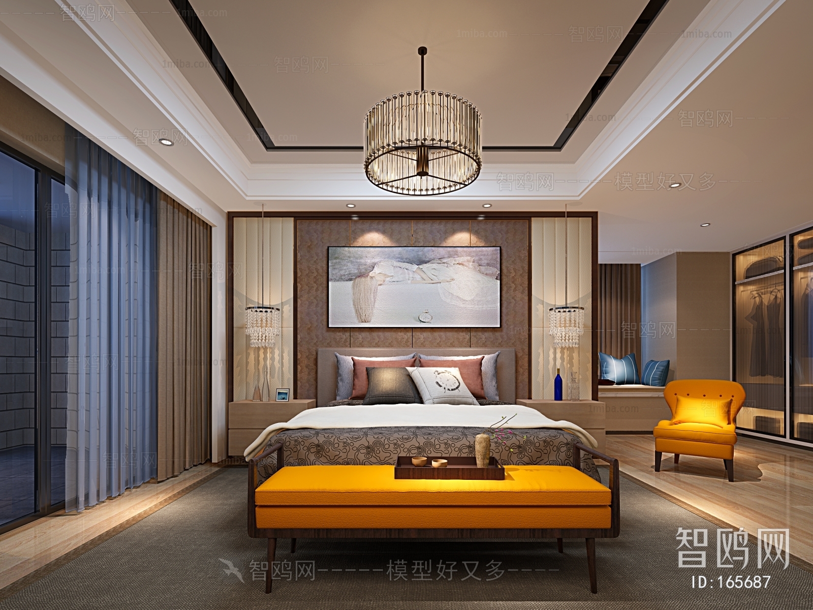 New Chinese Style Bedroom