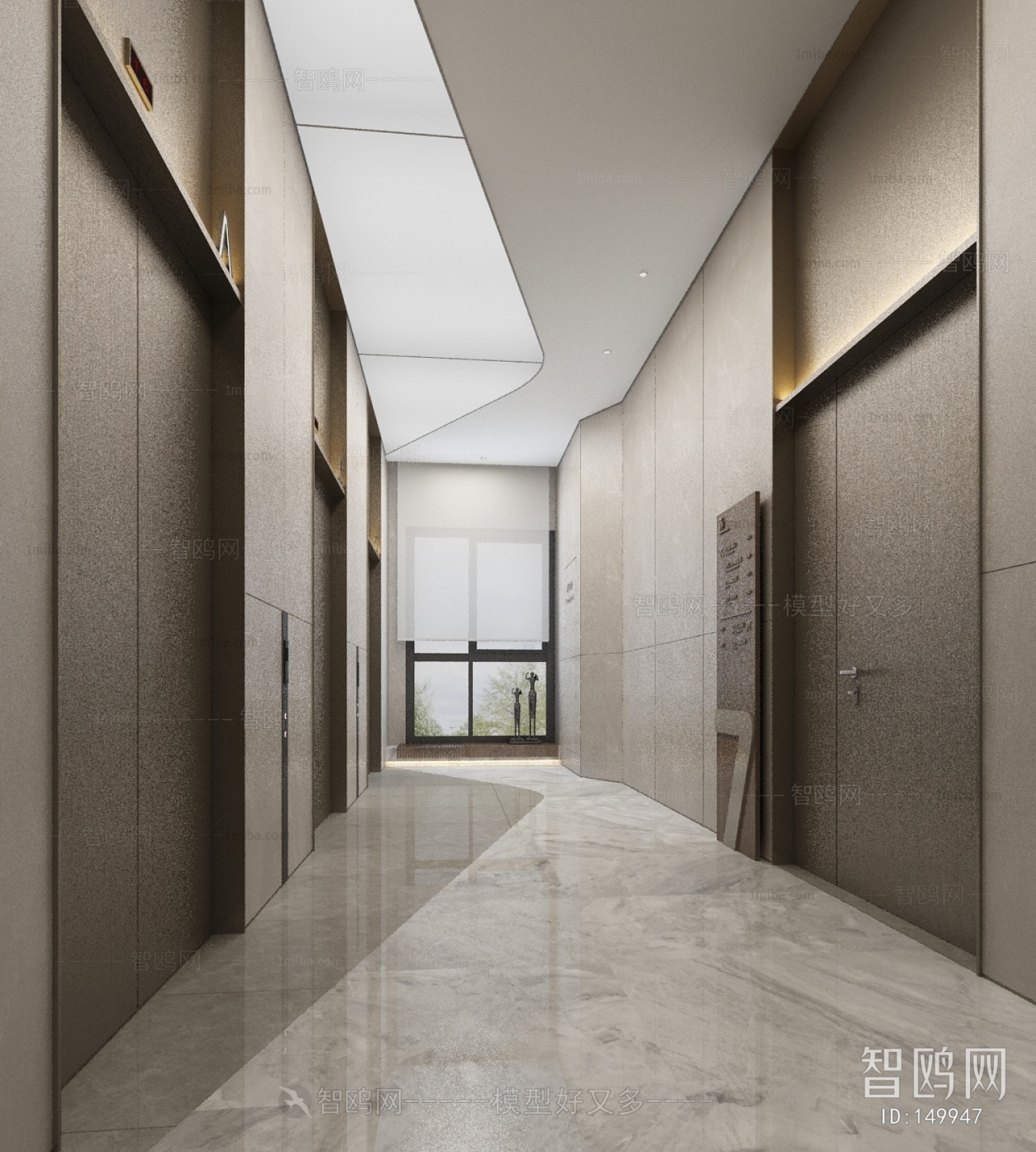 Modern Office Elevator Hall