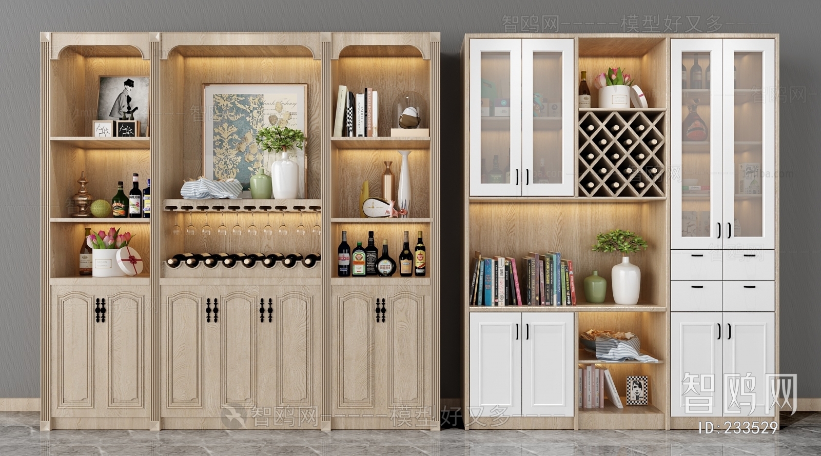 Modern Nordic Style Wine Cabinet