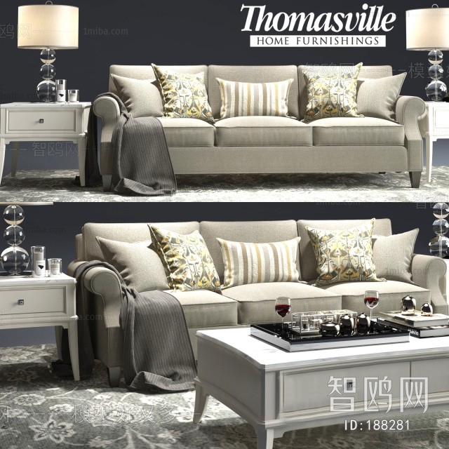 American Style Three-seat Sofa