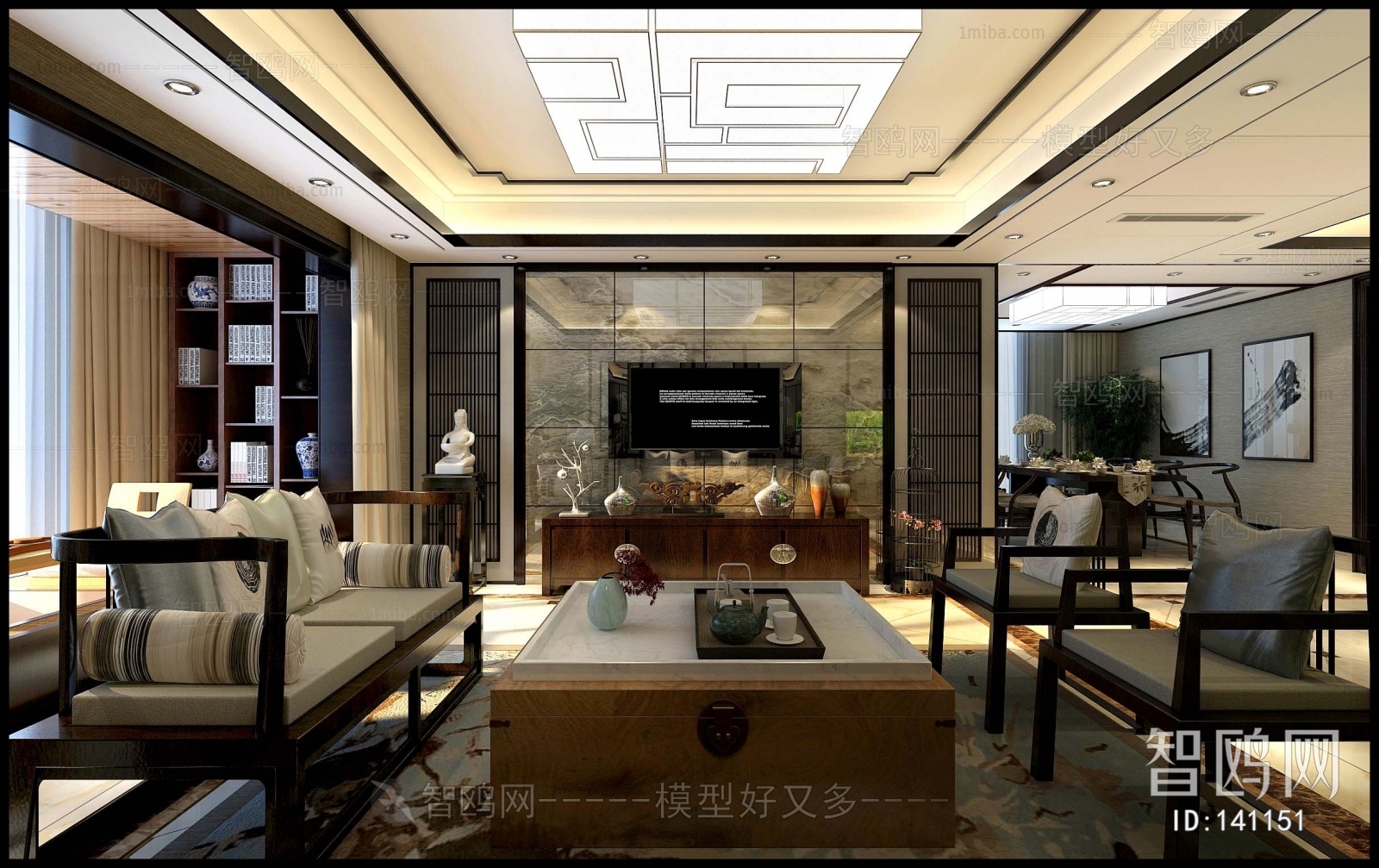 New Chinese Style A Living Room