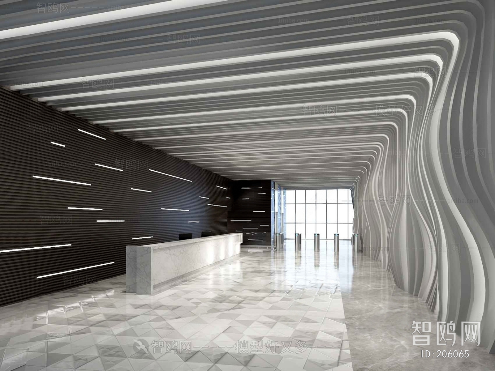 Modern Office Reception Desk