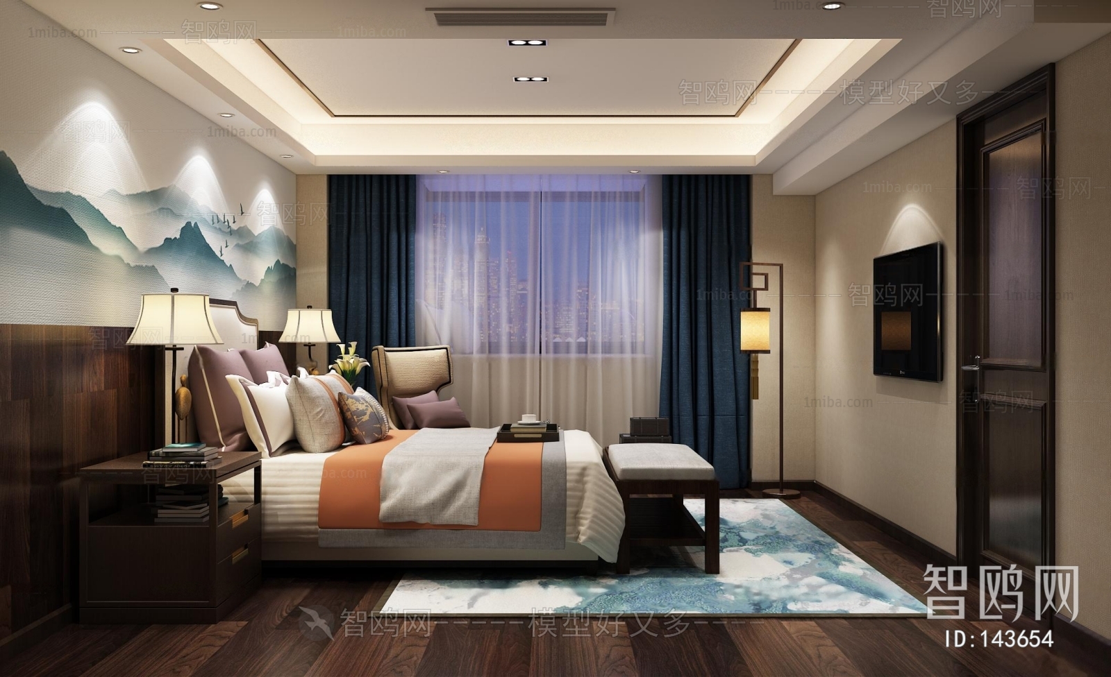 New Chinese Style Bedroom