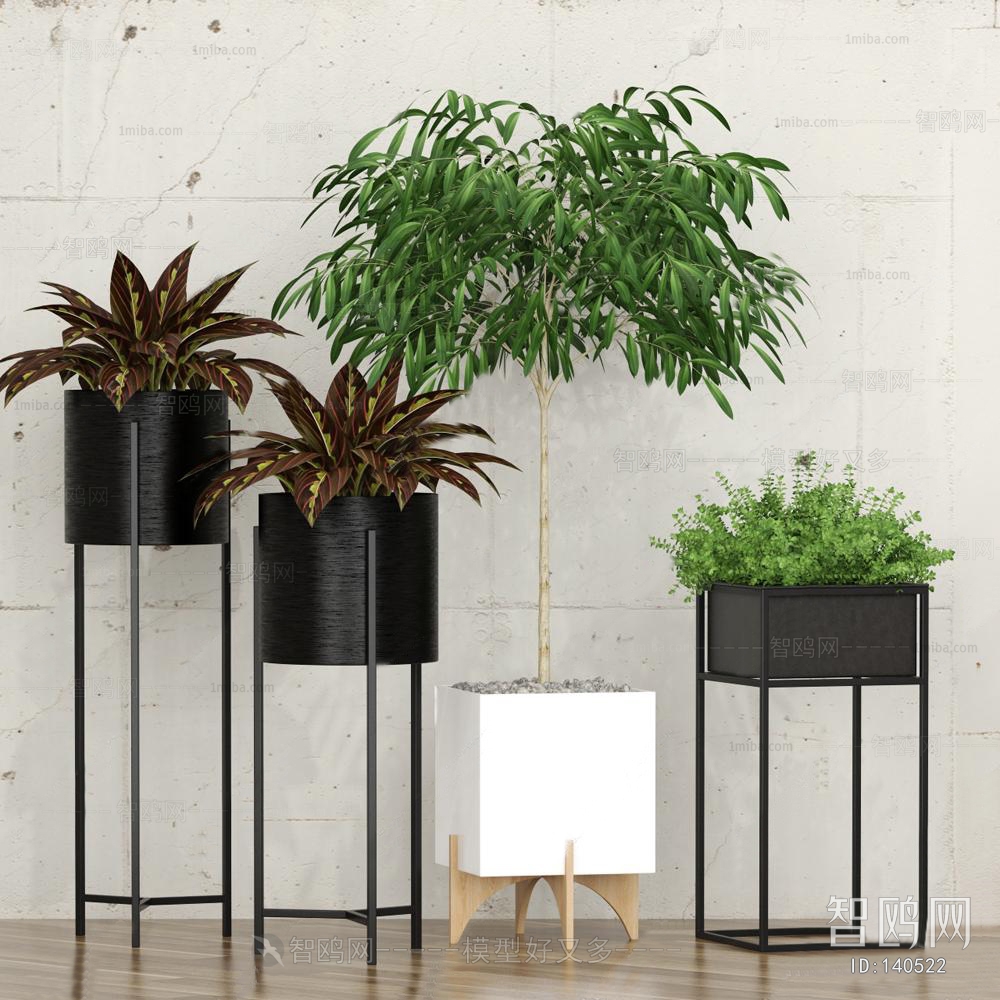 Modern Potted Green Plant